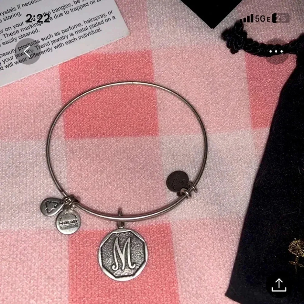 Alex & ani M bangle bracelet jewelry monogram spring sterling silver boho